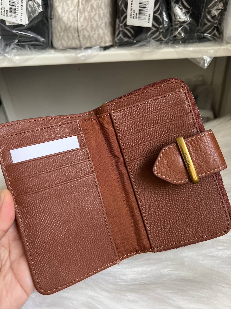 [ReadyMY] Fossil Bryce Multifunction Wallet in Brown