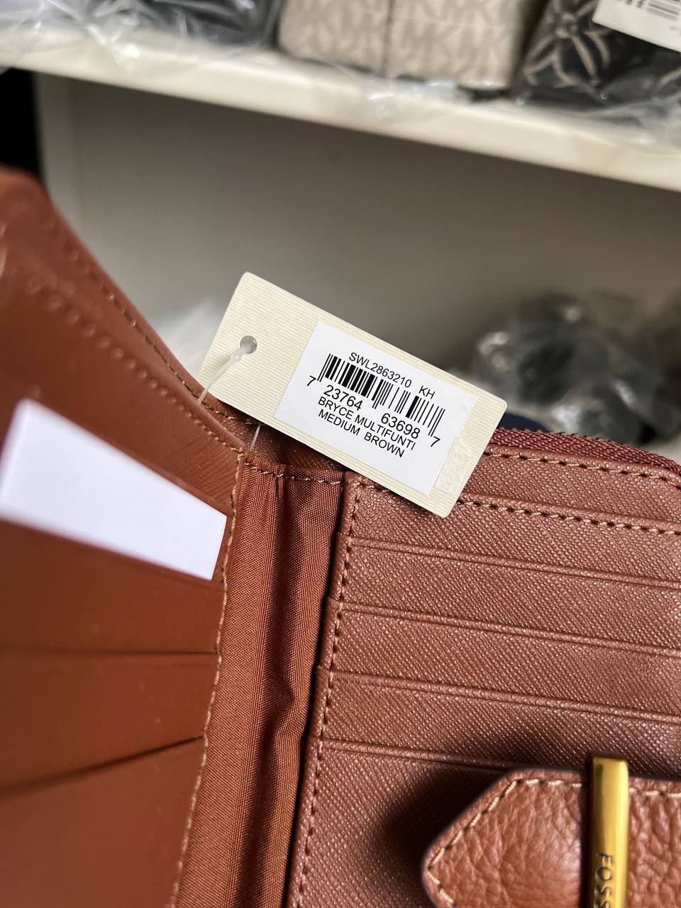 [ReadyMY] Fossil Bryce Multifunction Wallet in Brown