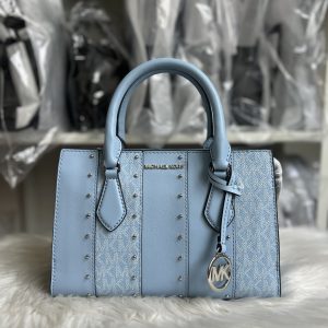 [ReadyMY] Michael Kors Sheila Small Studded Satchel in Signature Light Sky Multi
