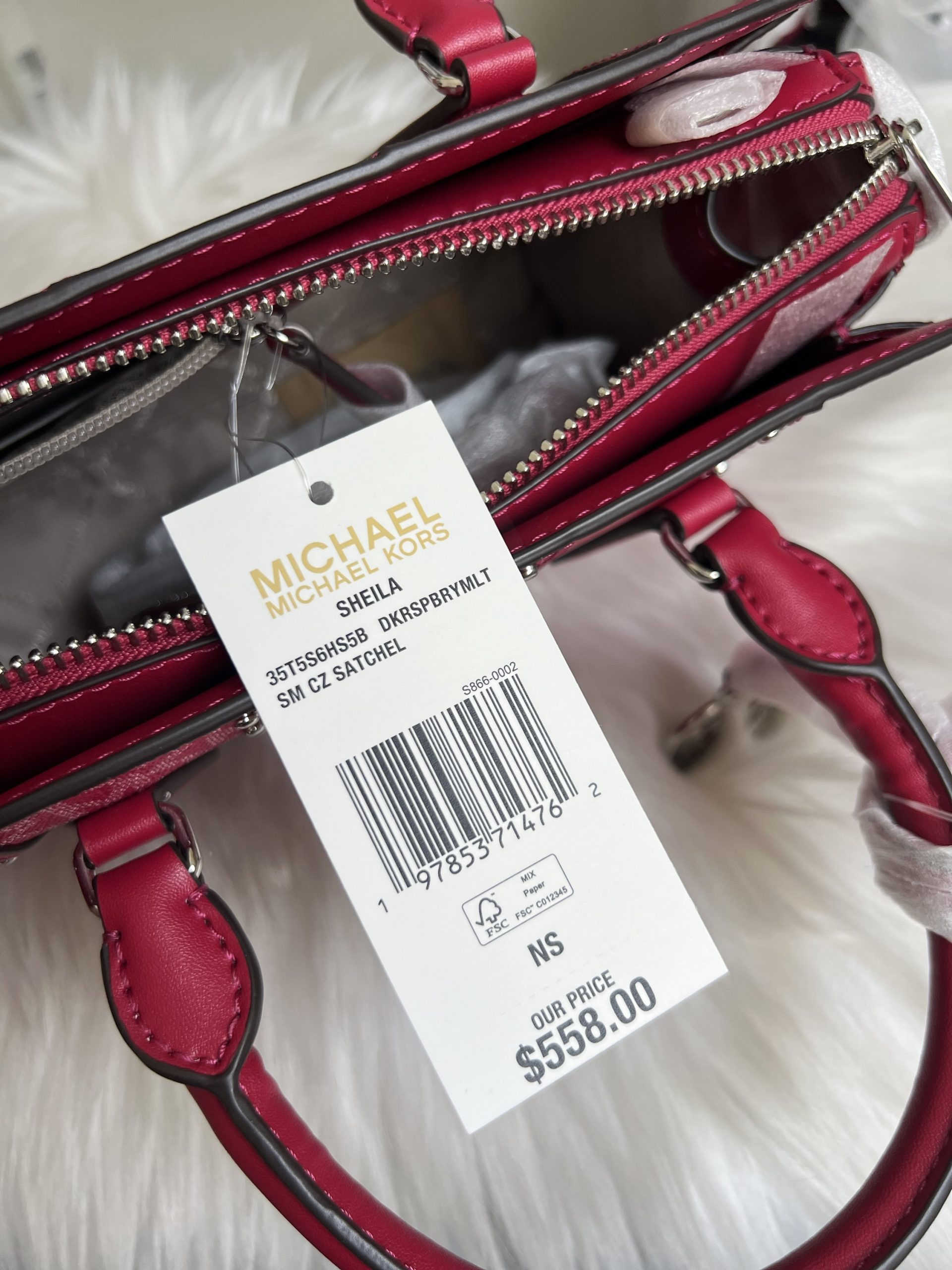 [ReadyMY] Michael Kors Sheila Small Studded Satchel in Signature Dark ...